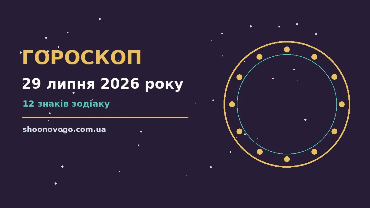 Зодіакальний круг на тлі ранкового неба, гороскоп на 29 липня 2026 року