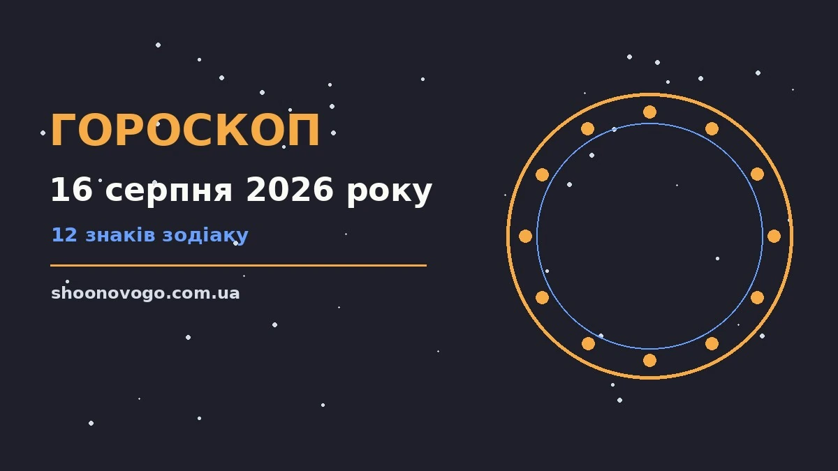 Гороскоп на 16 серпня 2026 року: поради для роботи, фінансів і стосунків