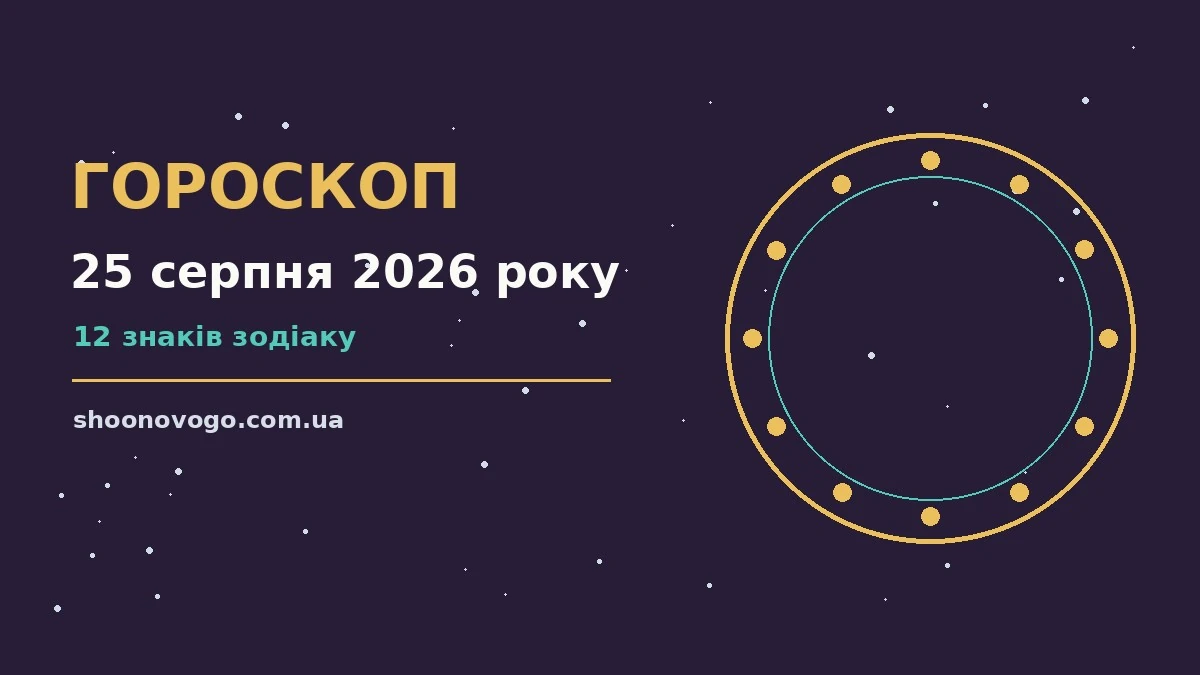 Гороскоп на 25 серпня 2026 року: ділові підказки, фінансові орієнтири та переговорні акценти для дванадцяти знаків