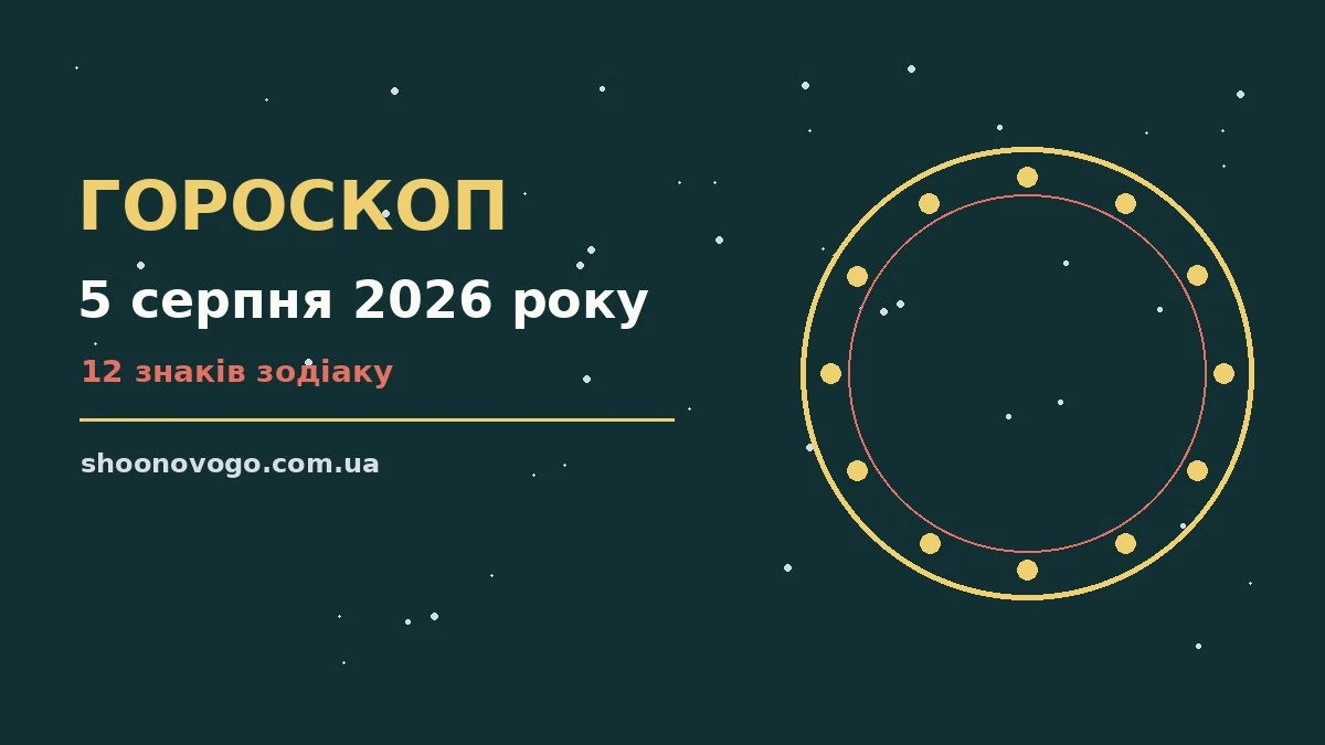 Космічний гороскоп на 5 серпня 2026 року: символічне зображення зодіакального кола на фоні ранкового неба