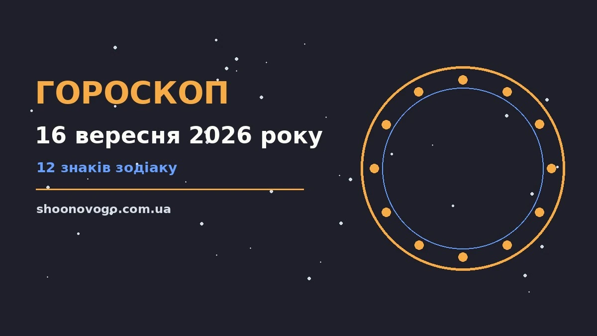 Астрологічний гороскоп на середу 16 вересня 2026 року