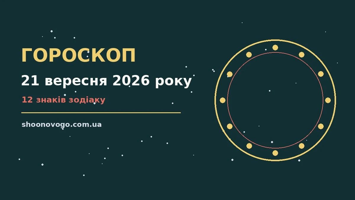 Гороскоп на 21 вересня 2026 року: ілюстрація з місячним календарем, чашкою кави та нотатником для нотаток на понеділок