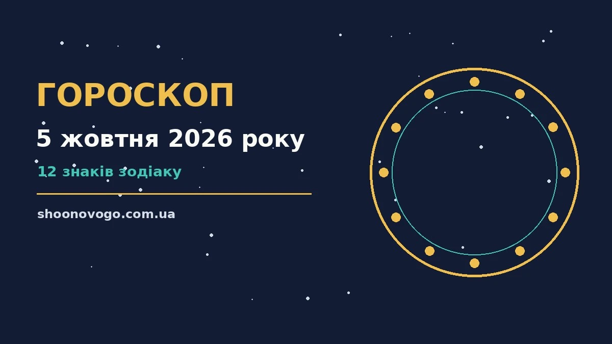 Зоряне небо над міським краєвидом увечері 5 жовтня 2026 року як символ щоденного гороскопу